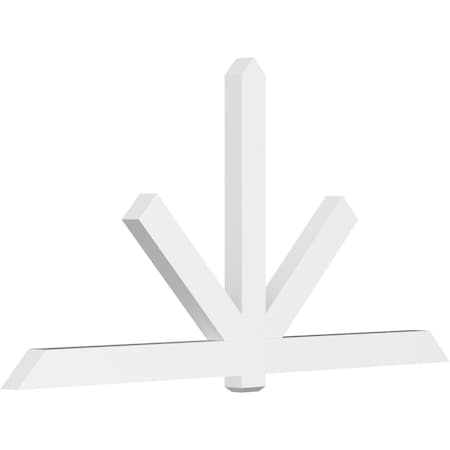 Ekena Millwork Kennewick Architectural Grade PVC Gable Bracket, 108"W x 54"H x 4"D x 6"F, 12/12 Pitch GBP108X54X0406KEN00